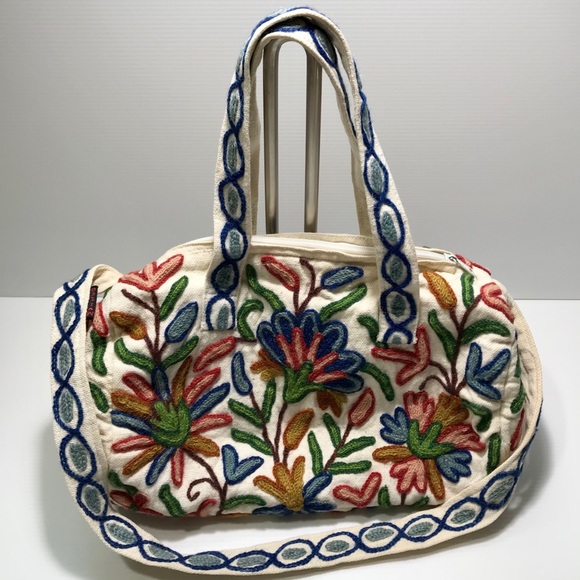 Handbags - ❌SOLD❌ Handcrafted Kashmir bag with flower artwork